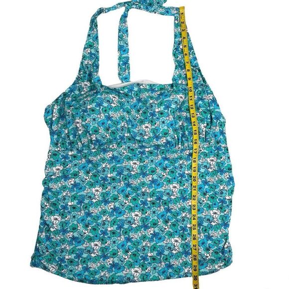 Lands' End Womens Floral Halter Neck Tankini Top Swimwear Multicolor Size 26W - Picture 8 of 16